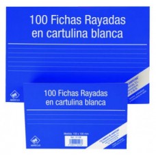 100 FICHAS DE CARTULINA LISA (95X65 MM)  N.º 1 MARIOLA 3111L (Espera 4 dias)