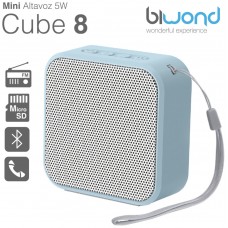 Mini Altavoz Bluetooth 5W Cube 8 Azul Biwond (Espera 2 dias)