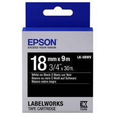 EPSON LABELWORKS Etiqueta Negro con texto Blanco - 18mm x 9m (LK-5BWV)