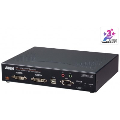 ATEN Transmisor de KVM DVI-I a través de IP de doble pantalla con acceso a Internet (Espera 4 dias)