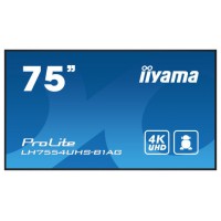 iiyama LH7554UHS-B1AG pantalla de señalización Pantalla plana para señalización digital 190,5 cm (75") LCD Wifi 500 cd / m² 4K Ultra HD Negro Procesador incorporado Android 11 24/7 (Espera 4 dias)