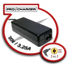 Cargador 20V/3.25A 5.5mm x 2.5mm 65w Pro Charger (Espera 2 dias)