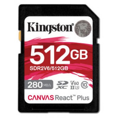 Kingston Technology Canvas React Plus 512 GB SDXC UHS-II Clase 10 (Espera 4 dias)