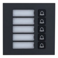(DHI-VTO4202FB-MB5) DAHUA M&Oacute;DULO CON 5 BOTONES PARA VIDEOPORTERO EXTERIOR MODULAR SERIE VTO4202F 100X100MM (Espera 4 dias)