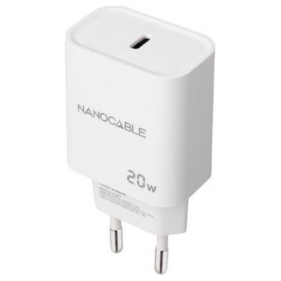 CARGADOR USB-C PD 20W BLANCO NANOCABLE 10.10.2005