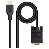 NANOCABLE CABLE CONVERSOR VGA/M A HDMI/M, NEGRO, 1,8M NANOCABLE CABLE CONVERSOR VGA/M A HDMI/M, NEGRO, 1,8M