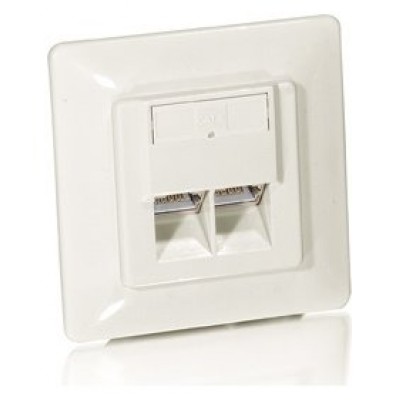 KIT 5UDS ROSETA EMPOTRABLE CAT.6 2 PUERTOS RJ45