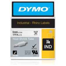 DYMO RHINO Cinta ID1-6 Negro/blanco tubo termorretractil