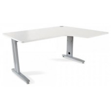 MESA DE OFICINA SERIE METAL FORMA L DERECHA 160X110 GRIS / BLANCO  ROCADA 2051AC04 (Espera 4 dias)