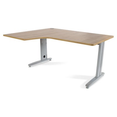 MESA DE OFICINA SERIE METAL FORMA L IZQUIERDA 160X110 GRIS / ROBLE ROCADA 2053AC08 (Espera 4 dias)