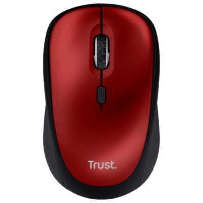 RATON OPTICO YVI+ WIRELESS SILENCIOSO ROJO TRUST (Espera 4 dias)
