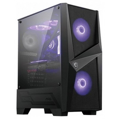 CAJA MSI MAG FORGE 100M,3x2.5"+2x3.5”,3x120MM (RGB) +1x120MM,2xUSB3.2+AUDIO+MICRO,MID-TOWER,NEGRA (Espera 4 dias)