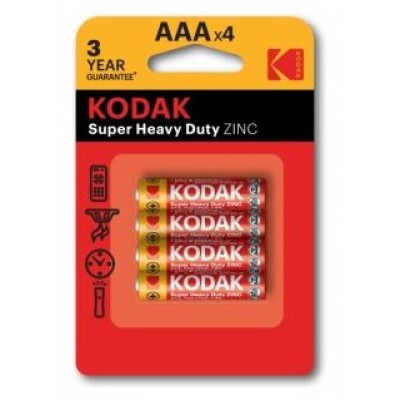 PILAS AAA KODAK EXTRA HEAVY DUTY ZINC LR3 PACK 4