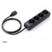 Equip 333281, 1,1 m, Tipo F, Negro, 4 salidas AC, 100