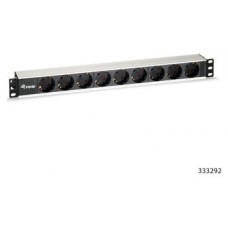 REGLETA ALIMENTACION ALUMINIO RACK 19" 1U 9 TOMAS