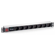EQUIP REGLETA ALIMENTACION ALUMINIO RACK 19" 1U 8 TOMAS CON INTERRUPTOR