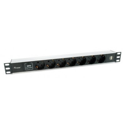 REGLETA ALIMENTACION ALUMINIO RACK 19" 1U 7 TOMAS