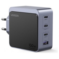 Ugreen Nexode S 100W 4-Port GaN Fast Charger EU gray Ordenador portátil, Teléfono móvil, Portátil, Batería portátil, Tableta Gris Corriente alterna Interior (Espera 4 dias)