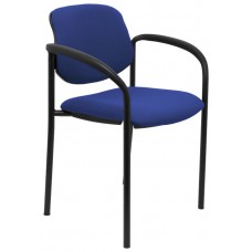 PIQUERAS Y CRESPO NOWY STYL Silla fija Styl bali azul chasis negro con brazos