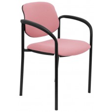 PIQUERAS Y CRESPO NOWY STYL Silla fija Styl bali rosa chasis negro con brazos