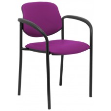 PIQUERAS Y CRESPO NOWY STYL Silla fija Styl similpiel morado chasis negro con brazos