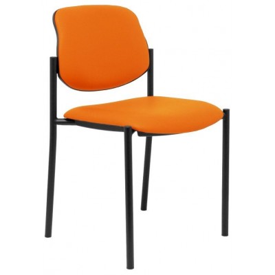 PIQUERAS Y CRESPO NOWY STYL Silla fija Styl similpiel naranja chasis negro