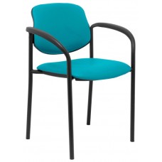 PIQUERAS Y CRESPO NOWY STYL Silla fija Styl similpiel verde chasis negro con brazos