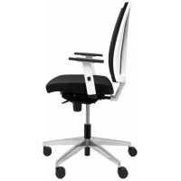 PIQUERAS Y CRESPO NOWY STYL Silla Navigo blanca con respaldo malla asiento bali negro