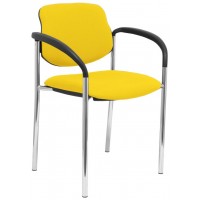 PIQUERAS Y CRESPO NOWY STYL Silla fija Styl bali amarillo chasis cromo con brazos PIQUERAS Y CRESPO NOWY STYL Silla fija Styl bali amarillo chasis cromo con brazos
