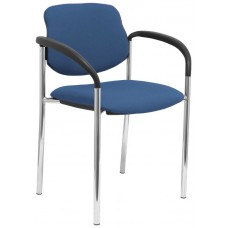 PIQUERAS Y CRESPO NOWY STYL Silla fija Styl bali azul marino chasis cromo con brazos