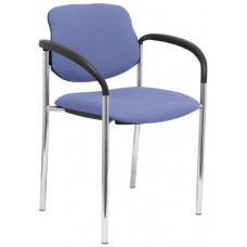 PIQUERAS Y CRESPO NOWY STYL Silla fija Styl bali azul claro chasis cromo con brazos