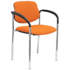 PIQUERAS Y CRESPO NOWY STYL Silla fija Styl bali naranja chasis cromo con brazos