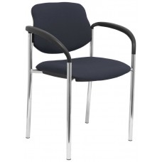 PIQUERAS Y CRESPO NOWY STYL Silla fija Styl bali gris oscuro chasis cromo con brazos