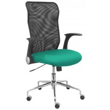 PIQUERAS Y CRESPO Silla Minaya respaldo malla negro asiento bali verde esmeralda