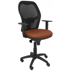 PIQUERAS Y CRESPO Silla Jorquera malla negra asiento bali marron