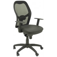 PIQUERAS Y CRESPO Silla Jorquera malla negra asiento similpiel negro