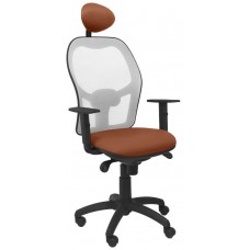 PIQUERAS Y CRESPO Silla Jorquera malla gris asiento bali marron con cabecero fijo