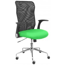 PIQUERAS Y CRESPO Silla Minaya respaldo malla negro asiento bali verde pistacho