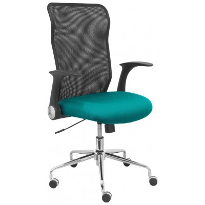 PIQUERAS Y CRESPO Silla Minaya respaldo malla negro asiento bali turquesa