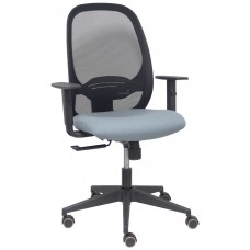 PIQUERAS Y CRESPO Silla Cilanco negra malla negra asiento bali gris brazo regulable
