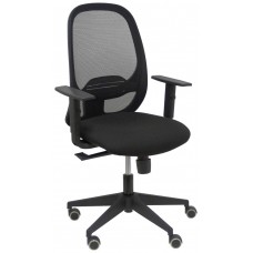 PIQUERAS Y CRESPO Silla Cilanco negra malla negra asiento bali negro brazo regulable.