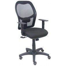 PIQUERAS Y CRESPO Silla Alocen malla negra asiento bali negro brazos regulables ruedas de parque