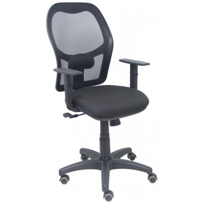 PIQUERAS Y CRESPO Silla Alocen malla negra asiento bali negro brazos regulables ruedas de parque
