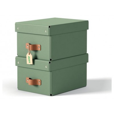 PACK 2 CAJAS DE ALMACENAMIENTO CARTÓN PEQUEÑA COLOR VERDE LEITZ 61470050 (Espera 4 dias)