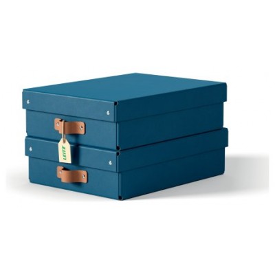 PACK 2 CAJAS DE ALMACENAMIENTO CARTÓN MEDIANA BAJA COLOR AZUL LEITZ 61480068 (Espera 4 dias)