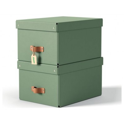 PACK 2 CAJAS DE ALMACENAMIENTO CARTÓN MEDIANA COLOR VERDE LEITZ 61490050 (Espera 4 dias)