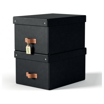 PACK 2 CAJAS DE ALMACENAMIENTO CARTÓN MEDIANA COLOR NEGRO LEITZ 61490095 (Espera 4 dias)