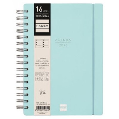 AGENDA 16 MESES SEPTIEMBRE 2025-DICIEMBRE 2026 HAIKU E10-155X212 SEMANA VISTA HORIZONTAL AZUL+ FINOCAM 627400426 (Espera 4 dias)