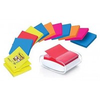 PACK DISPENSADOR BLANCO PRO + 12 BLOCS 90 HOJAS Z-NOTES 76X76MM SUPER STICKY COLORES VARIADOS PRO-W-1SSCOL-R330 POST-IT 7100039361 (Espera 4 dias)