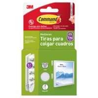 BLISTER TIRAS ADHESIVAS MEDIANAS PARA CUADROS HASTA 5KG COMMAND&trade; 17204WHI-4-ISP 3M 7100336967 (Espera 4 dias)